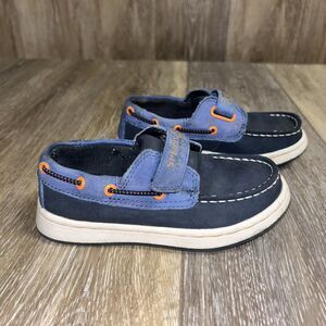 Sperry Cupsole Navy Blue Orange Deck Boat Shoes Kids Youth US Size 9.5M YB48896